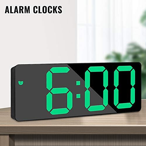 Digital Alarm Clock, LED Digital Bedside Clock Battery Powered with