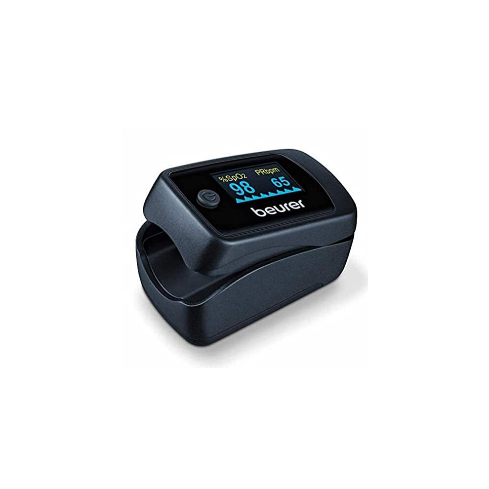 Beurer PO45 Pulse Oximeter, Measures Heart Rate, Arterial Oxygen Saturation and Perfusion Index, Suitable for Medical Conditions & High-Altitude S