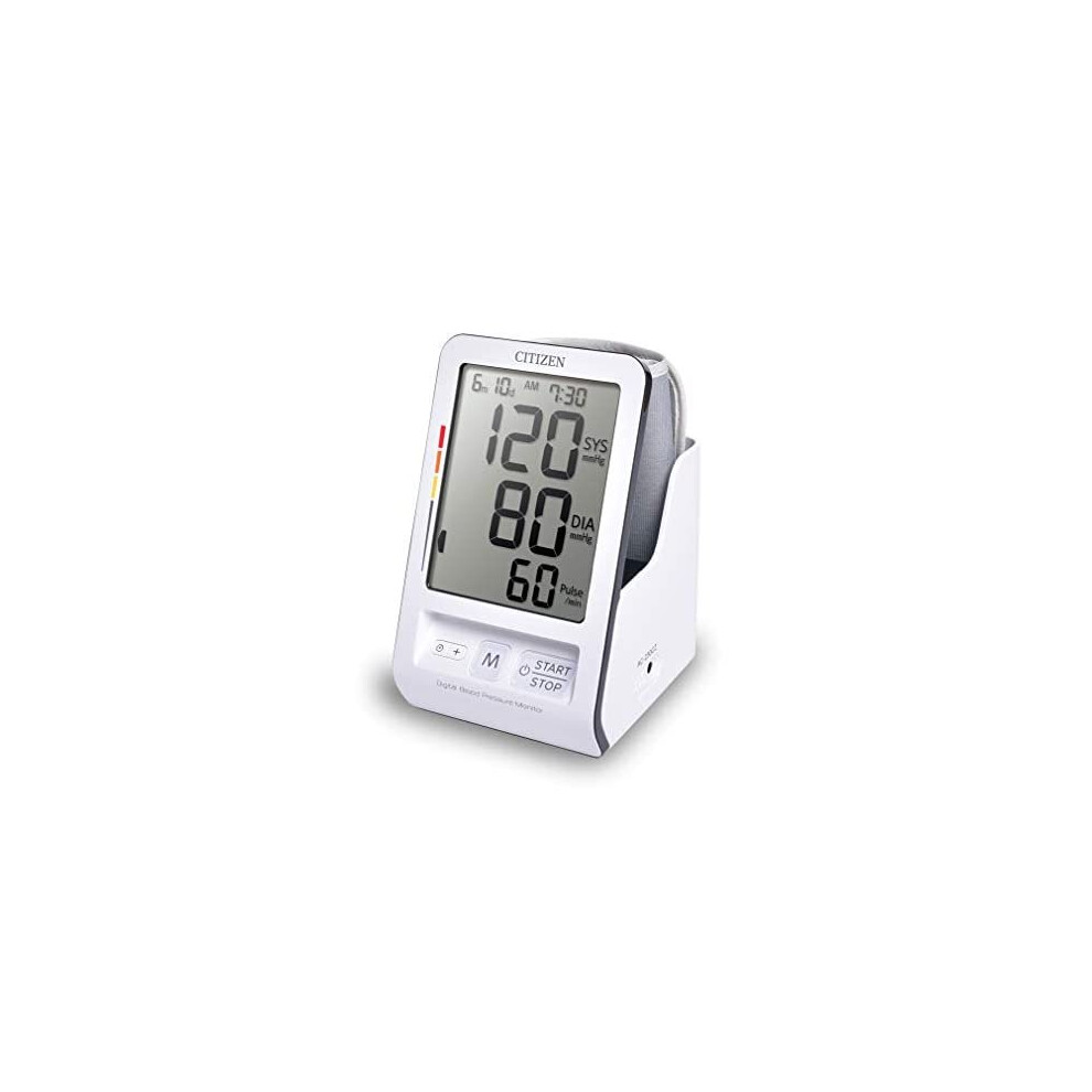 CITIZEN CHU456 Digital Blood Pressure Monitor for Home Use with Convenient Cuff Storage Holder andHuge Display. Complete with Hypertension, Pulse