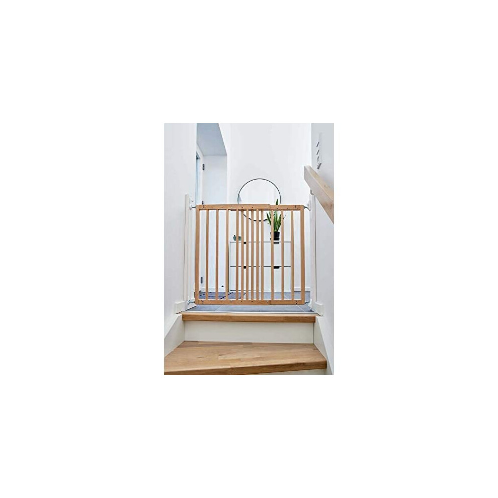 BabyDan Odense Extending Wooden (FSC Grade EU Beechwood) Safety and Stair Gate, brown, 60.5cm - 102cm