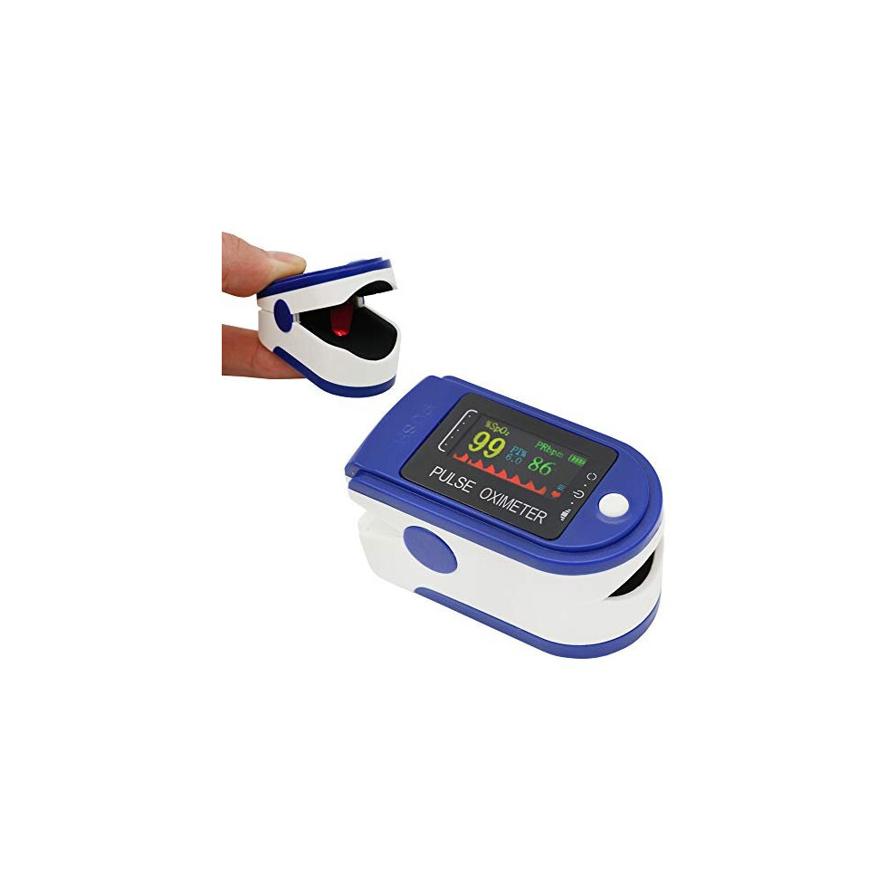 Pulse Oximeter Fingertip Blood Oxygen Saturation Monitor for Pulse Rate and SpO2 Level Portable Pulse Oximeter with Large LED Display and Lanyard