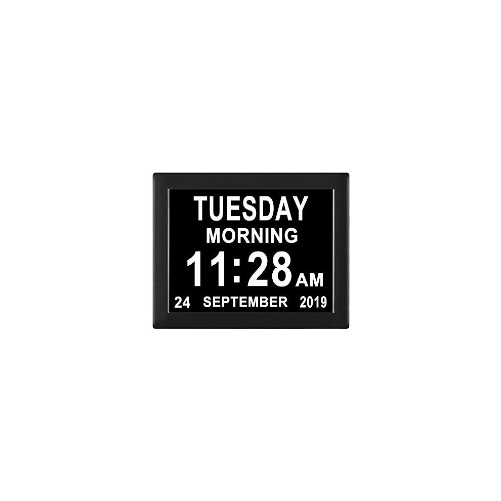 [8 Alarm Options] Extra Large Day Date Month Clocks 3 Medication Reminders Digital Calendar Day Dementia Clock for Seniors Elderly Vision Impaired