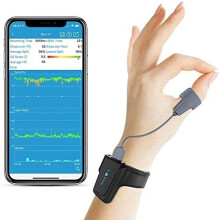 Sleep Oxygen Monitor w Vibration Alert for Snore & Sleep Apnea w Free APP, Bluetooth Wrist Pulse Oximeter Tracking Overnight Oxygen Saturation Lev