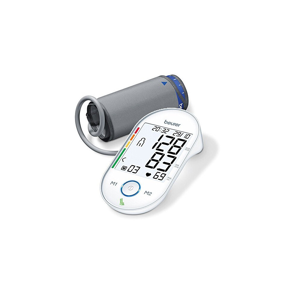 Beurer BM55 Upper Arm Blood Pressure Monitor | Medical device | XL upper-arm cuff (22-42cm) | Software compatible for on-going health monitoring