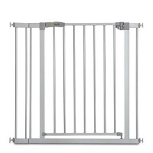 Hauck Safety Gate for Doors and Stairs Stop N Safe 2 incl. 9 cm Extension / Pressure Fit / 84 - 89 cm Large / Metal / Grey