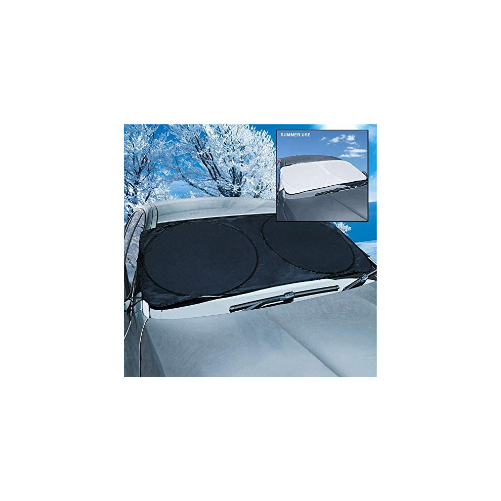 Smashingdealsdirect Car Windscreen Frost Cover Snow Cover Windshield Ice Cover Dust Sun Shade Protector Morning Time Saver In All Weather Large ( 5060460737897