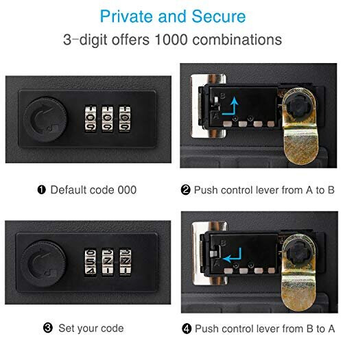 Uniclife 48 Key Cabinet Steel Security Safe Box with Combination Lock, Black 2