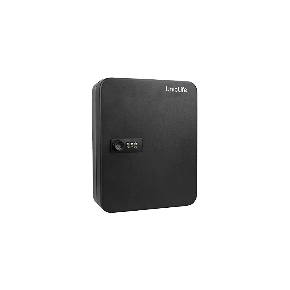 Uniclife 48 Key Cabinet Steel Security Safe Box With Combination Lock, Black 669818898768