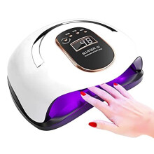 168W LED UV Nail Lamp, Professional Gel Nail Kits with UV Lamp Faster Nail Dryer Light with 4 Timers, Auto Sensor, LCD Display, Low Heat for Quic