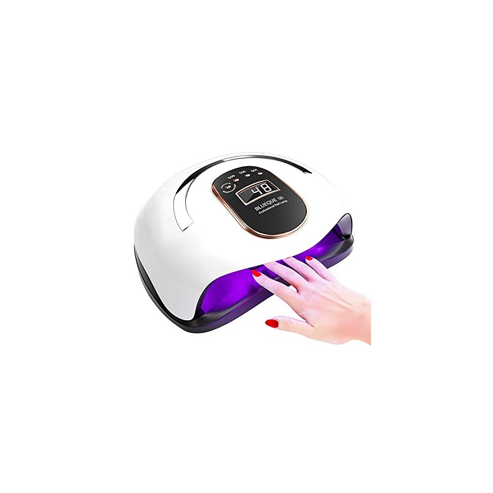 168W LED UV Nail Lamp, Professional Gel Nail Kits with UV Lamp Faster Nail Dryer Light with 4 Timers, Auto Sensor, LCD Display, Low Heat for Quic