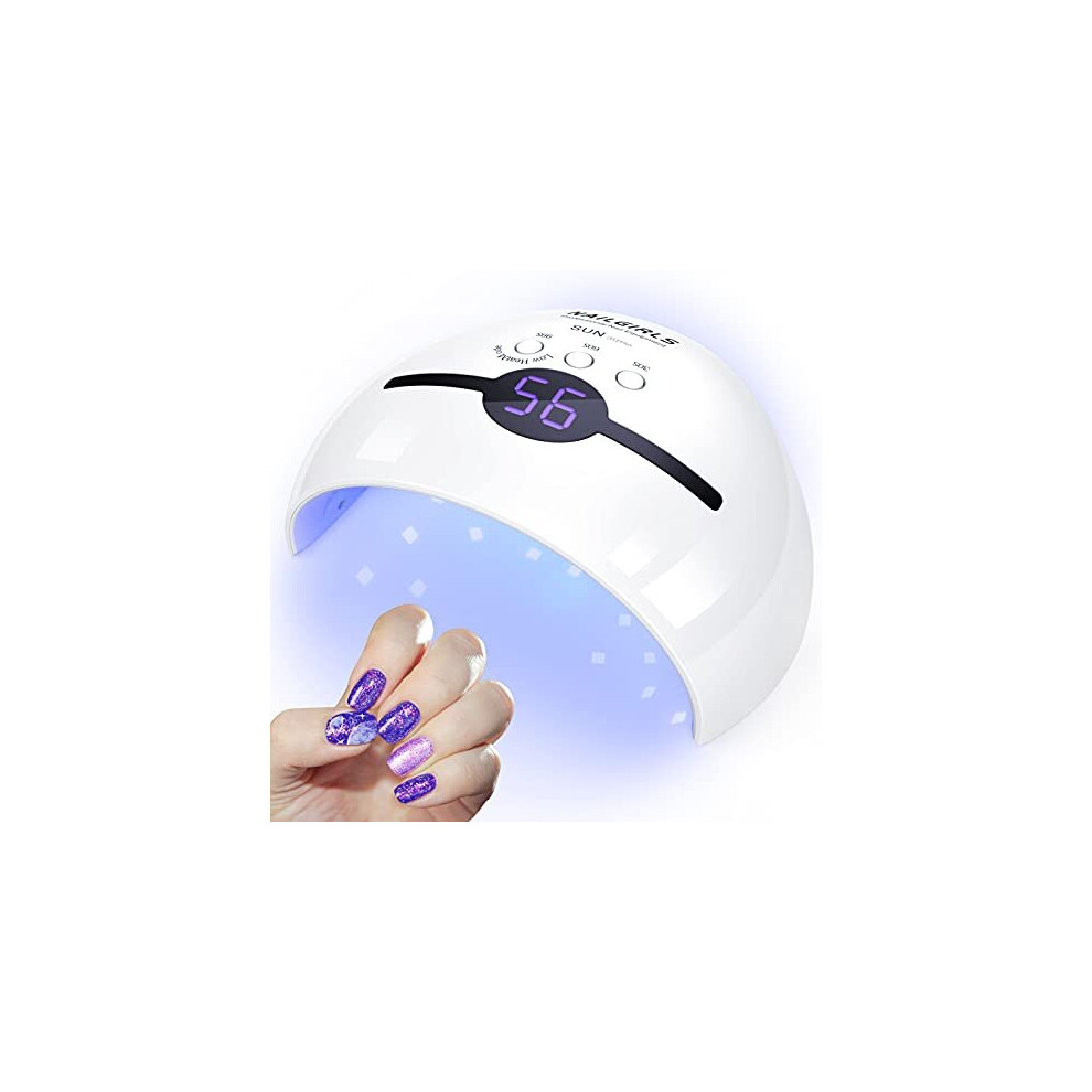 UV Nail Lamp, NAILGIRLS 48W Fast LED UV Nail Dryer Lamp Gel Nail Polish Dryer Machine UV Light Curing Lamp Smart Auto-Sensing with 30/60/99s Time