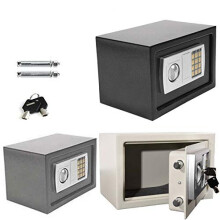 Electronic Password Security Safes Money Cash Deposit Box Safety Storage Box, Digital Safe Box High Security Cabinet Floor Wall Mounted 2 Keys Elec