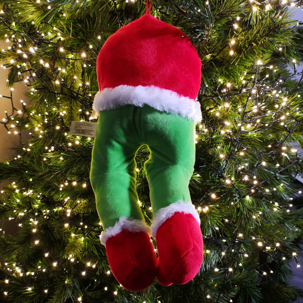 Premier 32Cm Door Hanging Laughing Elf Animated Indoor Christmas Decoration