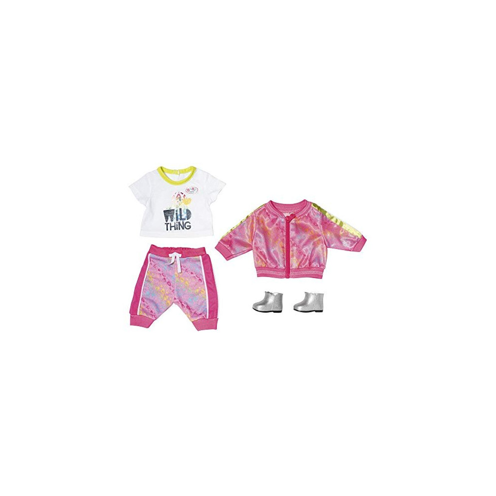 Zapf Creation BABY Born Doll's Clothes - Designer Clothing with Fashion Accessories - Deluxe Trendy Pink Set