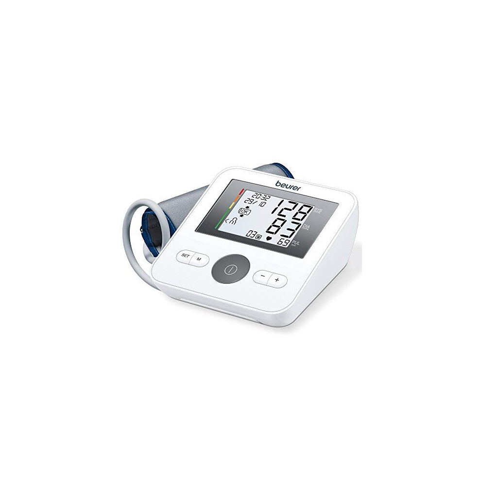 Beurer Bm27 Upper Arm Blood Pressure Monitor Medical Device Xl Upper-Arm Cuff (22-42 Cm), 4 User Profiles Arrhythmia Detection Colour-Coded Who R