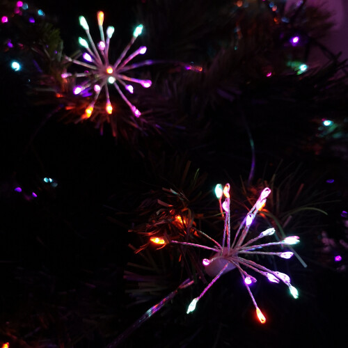 Premier 200 LED 10 Starburst Premier Christmas Multi Function Battery Timer Lights in Rainbow 1