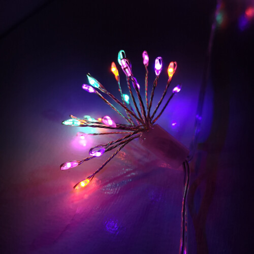 Premier 200 LED 10 Starburst Premier Christmas Multi Function Battery Timer Lights in Rainbow 2