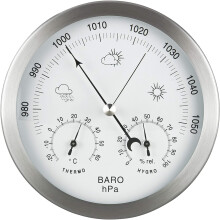 Oypla Indoor Outdoor Barometer Weather Station Stainless Steel