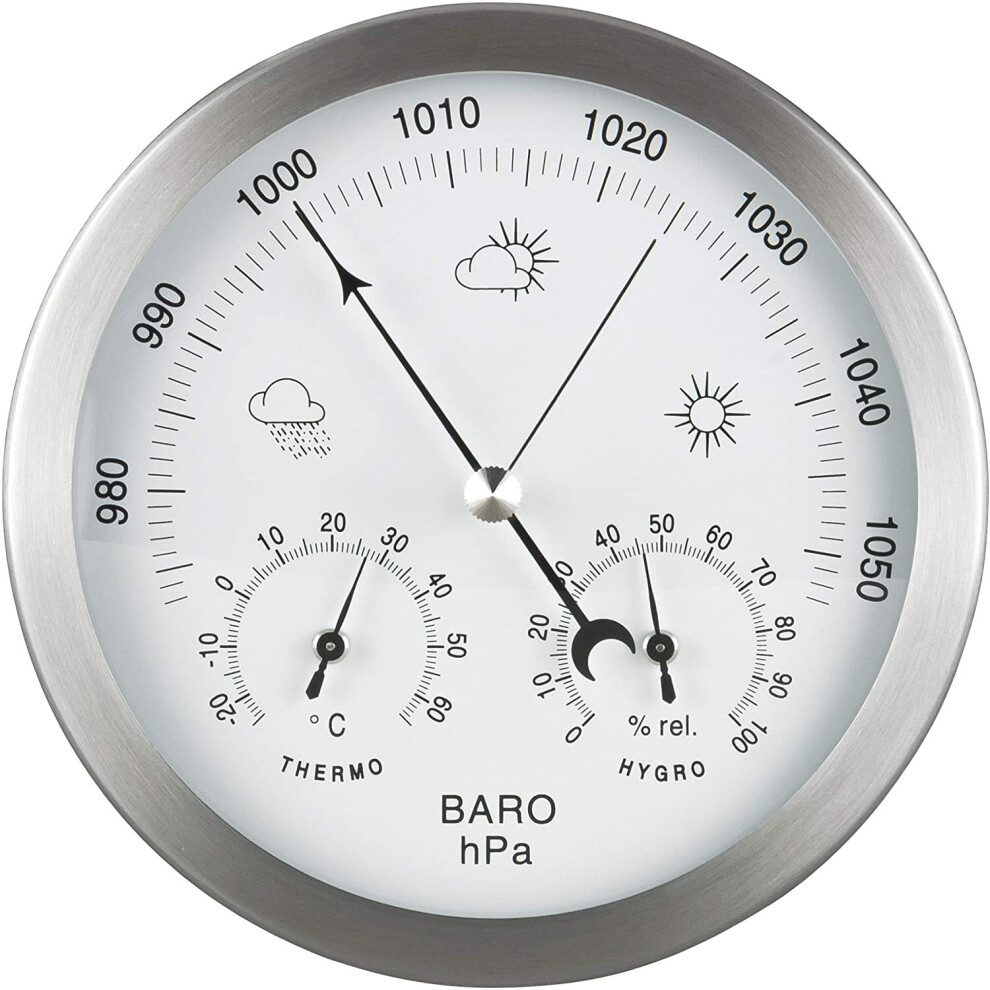 Oypla Indoor Outdoor Barometer Weather Station Stainless Steel