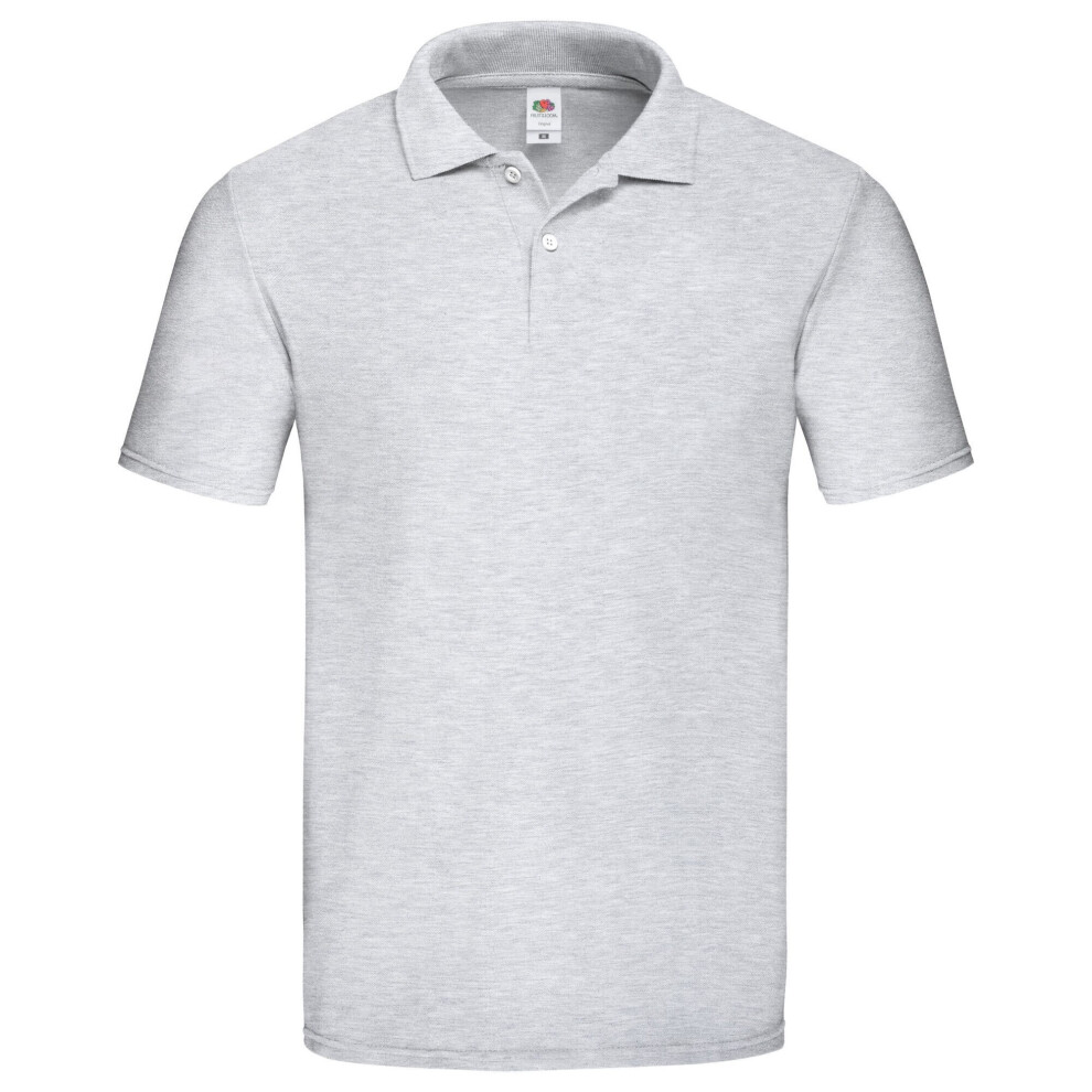 Fruit Of The Loom (M, Grey Heather) Mens Original Polo Shirt
