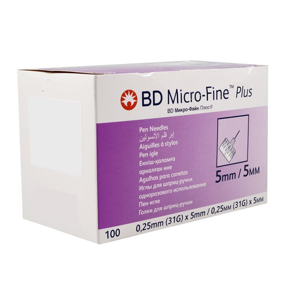 BD Micro-Fine Plus Insulin Pen Needles 31G x 5 mm 100's