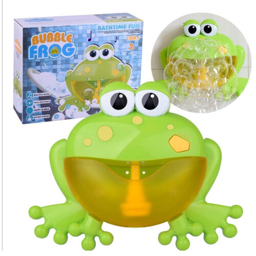 Baby Bath Toys Set, Automatic Frog Bubble Maker Kids Bath Bubble Machine with 12 Music Baby Fun Bath Toys