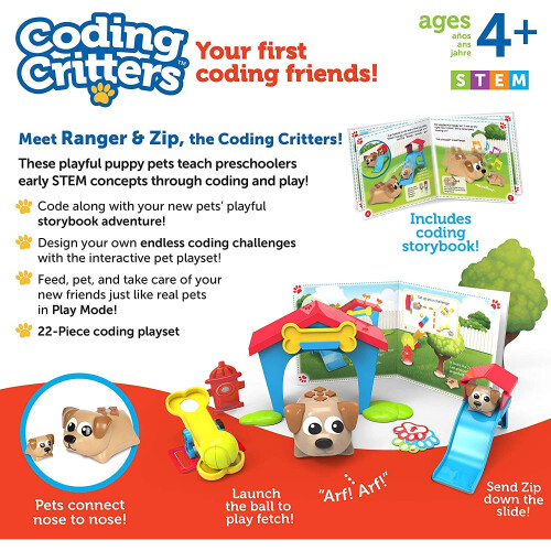 Learning Resources Learning Resources Coding Critters Ranger & Zip, Screen-Free Early Coding Toy For Kids, Interactive STEM Coding Pet, 22 Piece Set, Ages 4+ 1