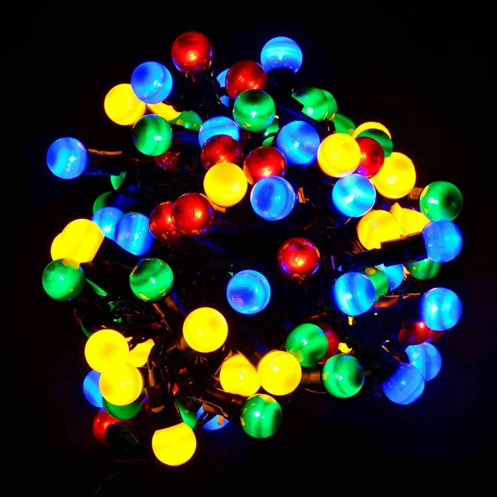 (100 - Multicolour) GEEZY LED Christmas Berry Ball Fairy String Light With Timer and 8 modes Indoor & Outdoor Decoration