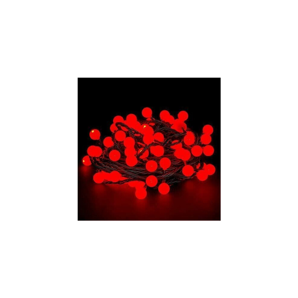 Geezy (100 - ) Led Christmas Berry Ball Fairy String Light With Timer And Modes Indoor & Outdoor Decoration Red Size 8