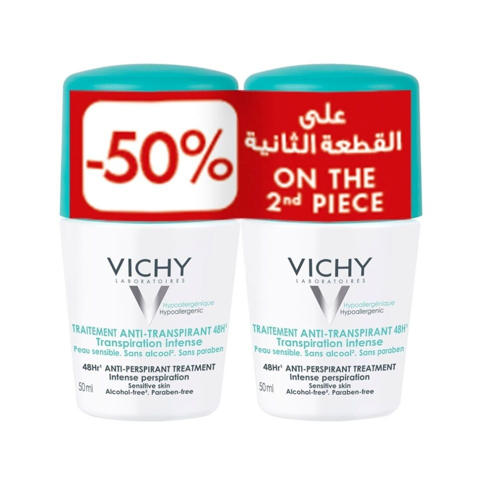 Vichy 48HR Antiperspirant Deo Roll-On  Antiperspirant Deo (Promo Pack)