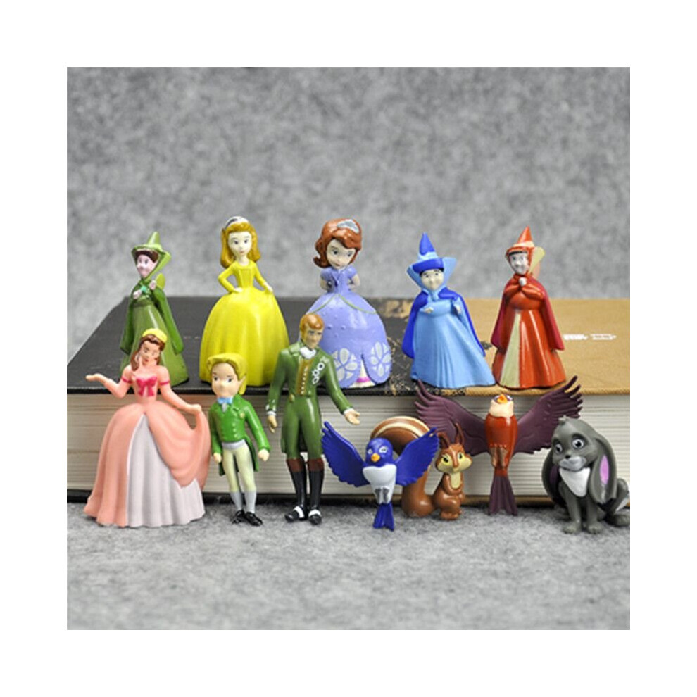 (12pcs) 12pcs Sofia the First Princess Sophia Cake Figures Collectible Gift Model Toys