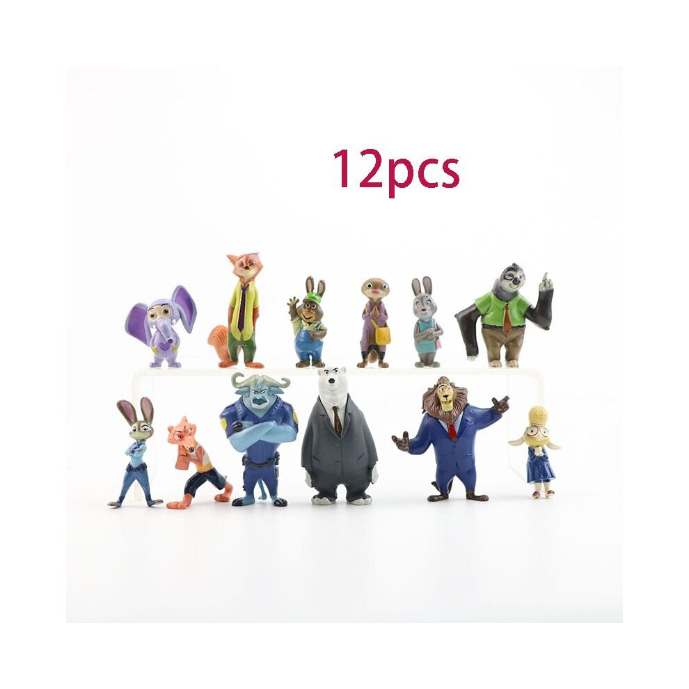 (12pcs) 12pcs Zootopia Zootropolis Judy Hopps Nick Wilde Mr Big Mini Doll Toys Figures