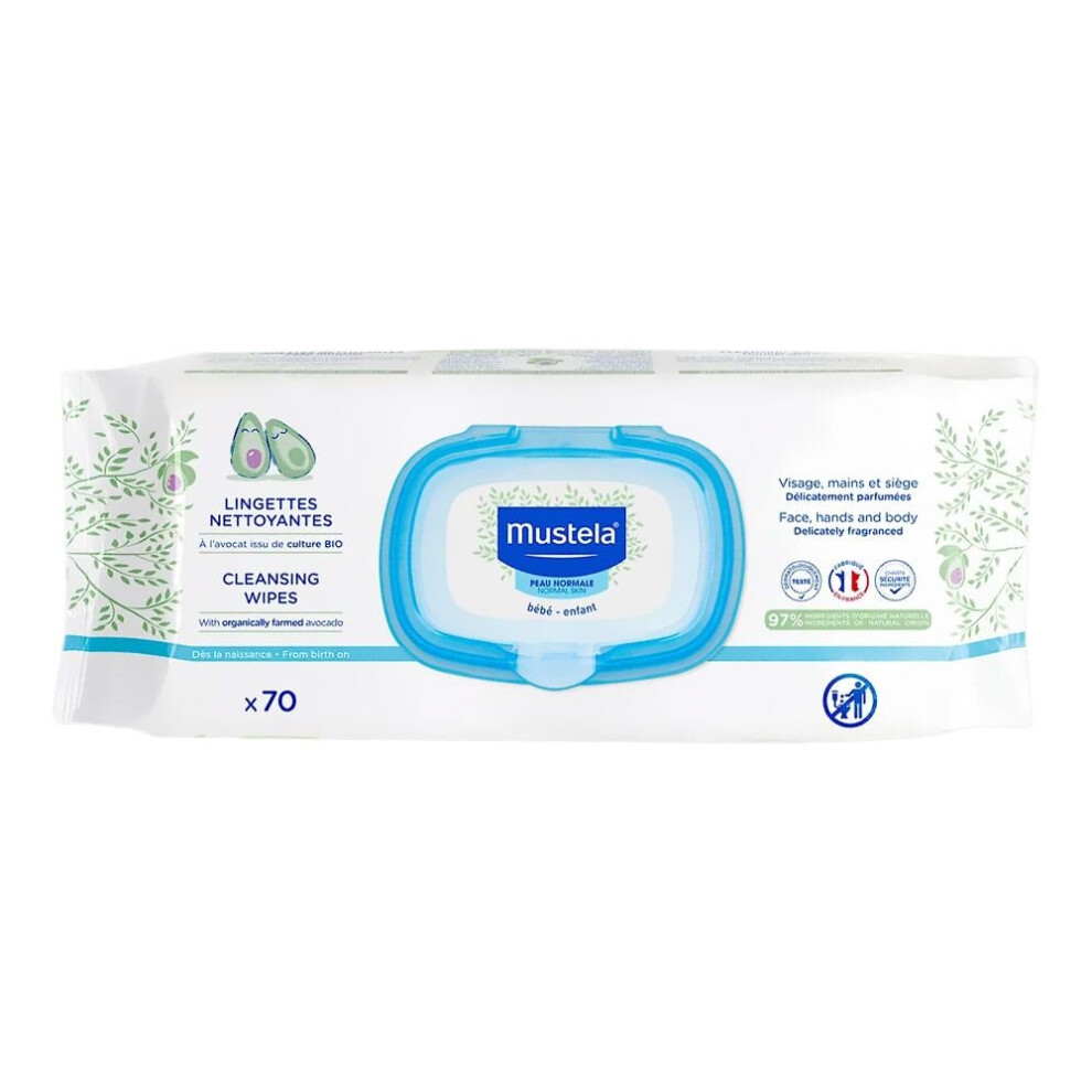 Mustela Cleansing Wipes 70's Effective Cleaning Of Your Baby's Delicate Skin