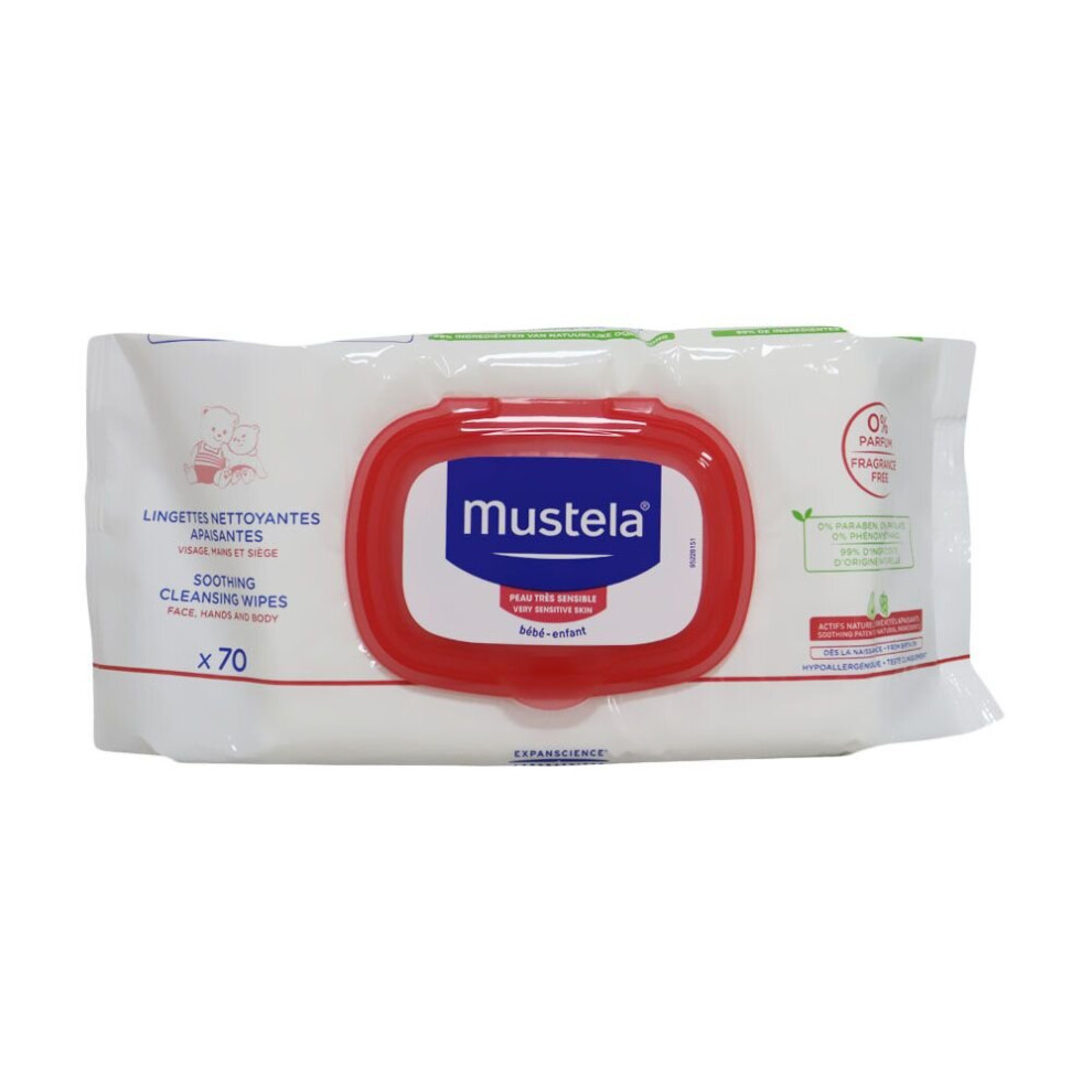 Mustela Soothing Cleansing Wipes 70's