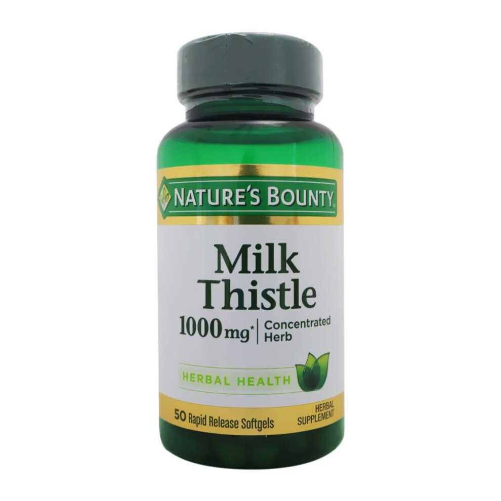 Nature's Bounty Milk Thistle Softgels Herbal Supplement 50'S 1000Mg