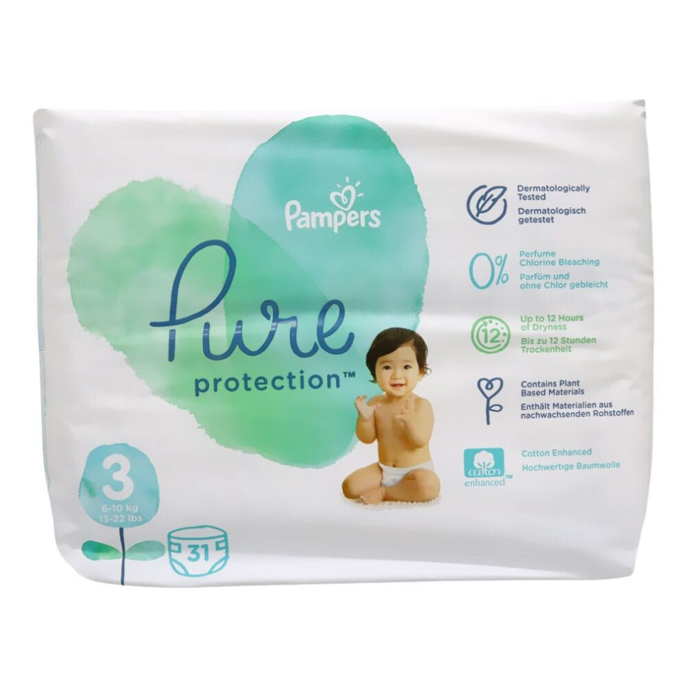 Pure Protection Diaper Size 3 Baby Diapers 6-10 Kg 31'S Pampers