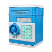 (blue) Money Box for Kids Ages 3-12,Electronic ATM Money Safe for Kids Money Bank Piggy Bank for Boys Girls ATM Password Money Safe Savings Money Box