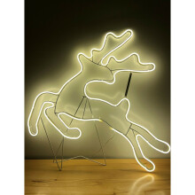 (Large Prancing Reindeer) Christmas Neon LED Rope Light Silhouettes 8 Styles