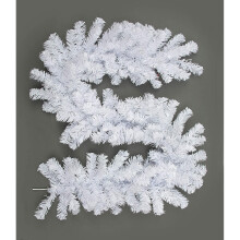 (Garland, White Un-Lit) Christmas Garlands and Wreaths - Many Styles