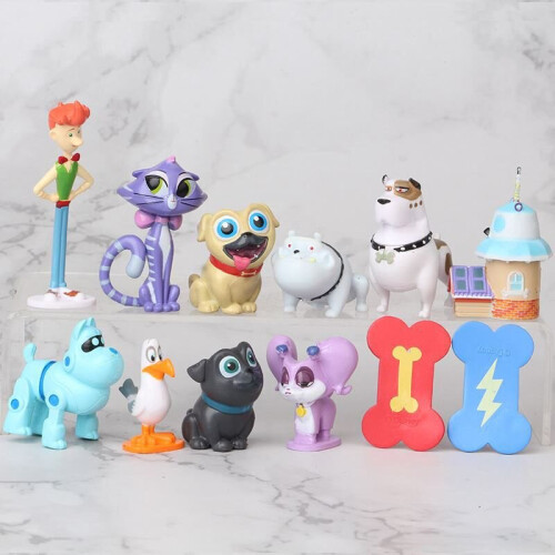 12pcs Puppy Dog Pals Bingo Rolly Skateboards Action Figure Toy