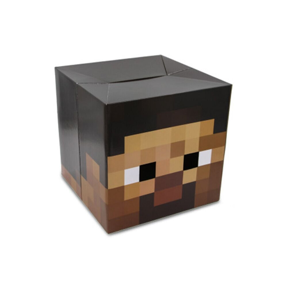 ( Steve) Minecraft Cardboard Head Cover Box Steve Creeper Enderman Mask Cosplay Costume Brown