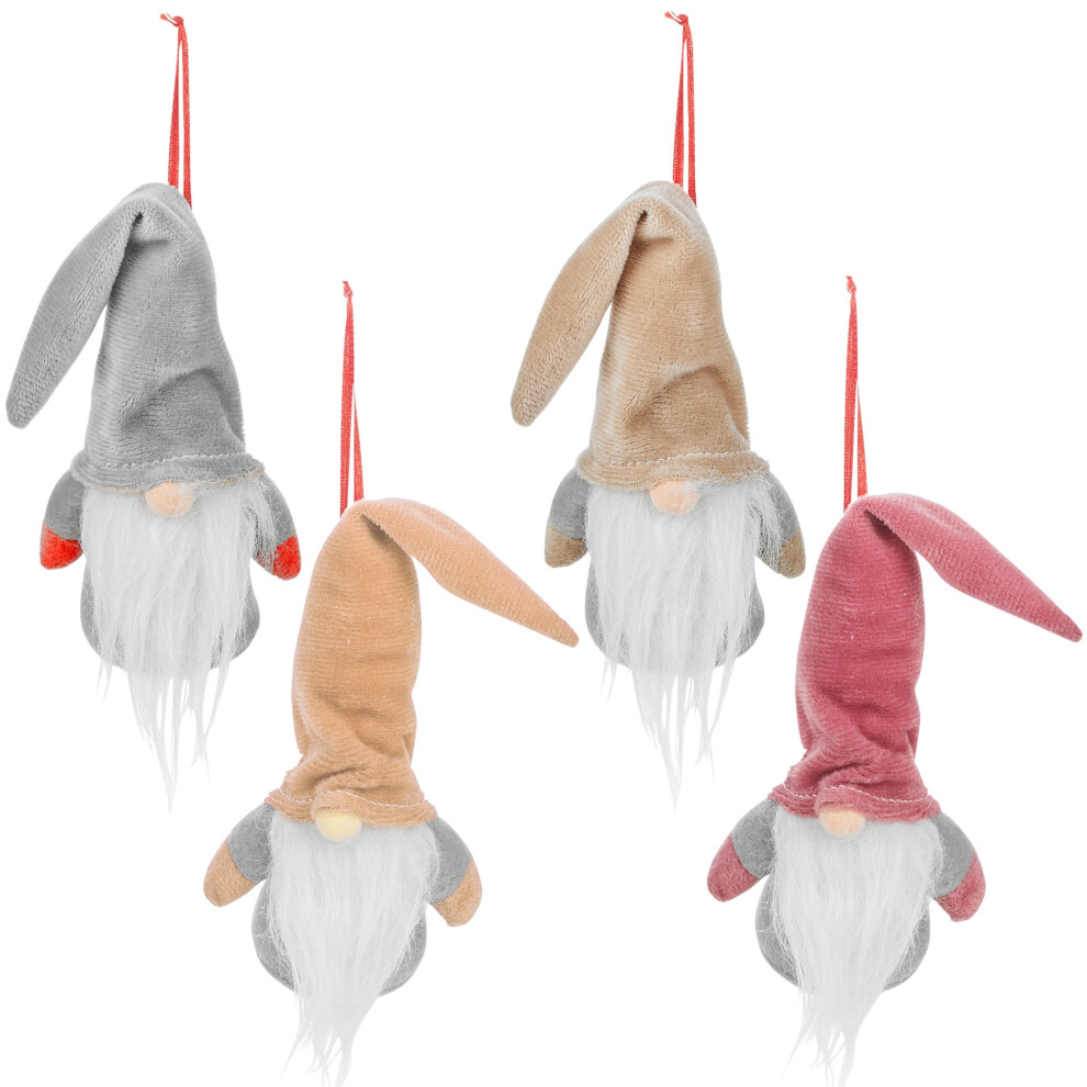 Urbn Living (8) 4, 8 Christmas Tree Hanging Gnome Xmas Gonk Decoration Faceless Festive Ornament