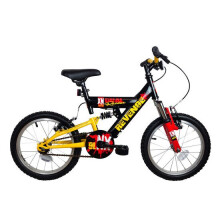 XN Revenge Boys Suspension Mountain Bike 16" Wheel Black/Yellow/Red