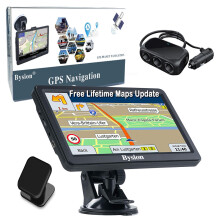Sat Nav with Bluetooth&AV-IN, 7 inch GPS Navigation for Car Truck Motorhome, 2024 UK Ireland Europe Maps,with Post Code POI Search Speed Camera Alerts
