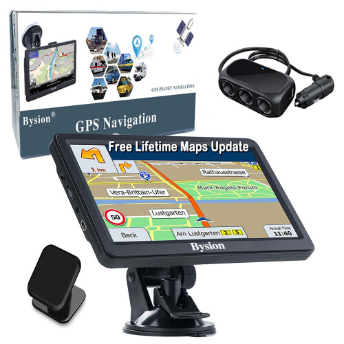 Sat Nav with Bluetooth&AVIN, 7 inch GPS Navigation for Car Truck