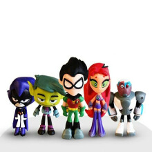 Teen Titans Go Figure Robin Raven Beast Boy Starfire Figurine Model Kids Toys