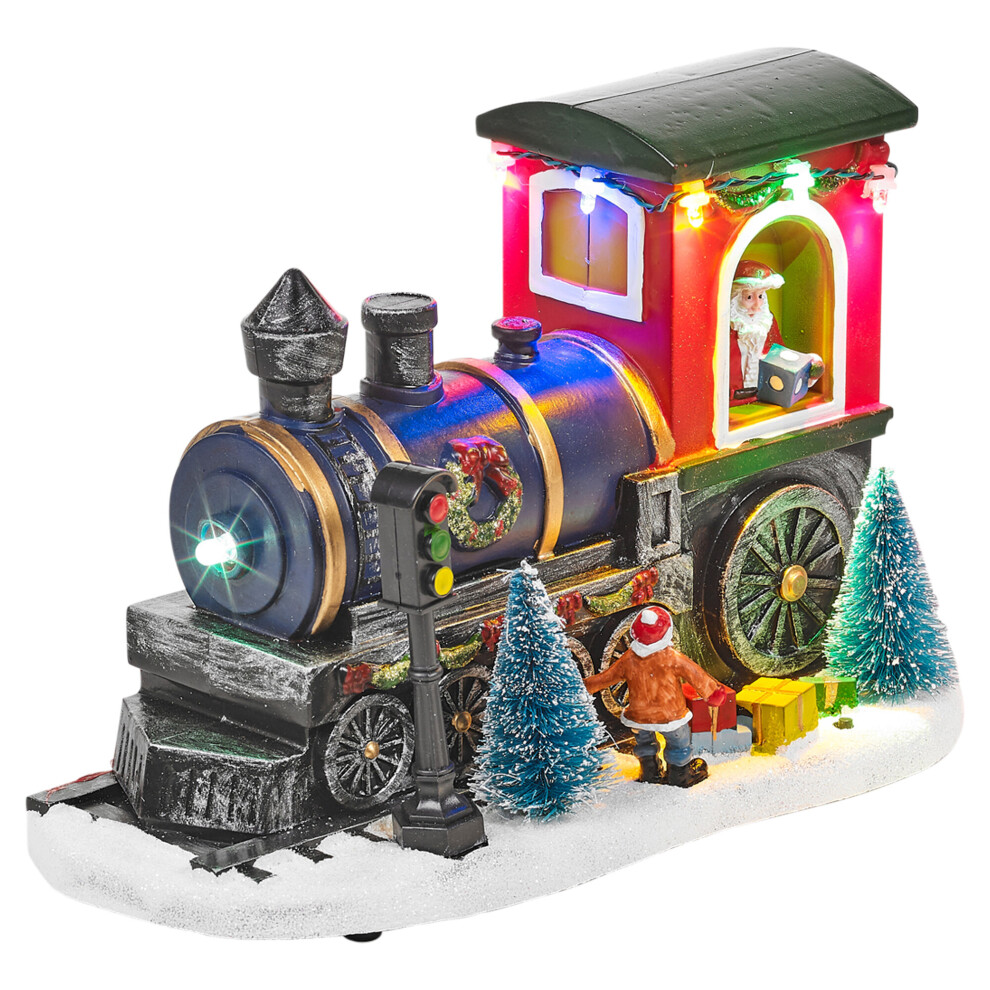 Santa LED Light Up Vintage Express Railway Train Scene Christmas Xmas Tree Décor