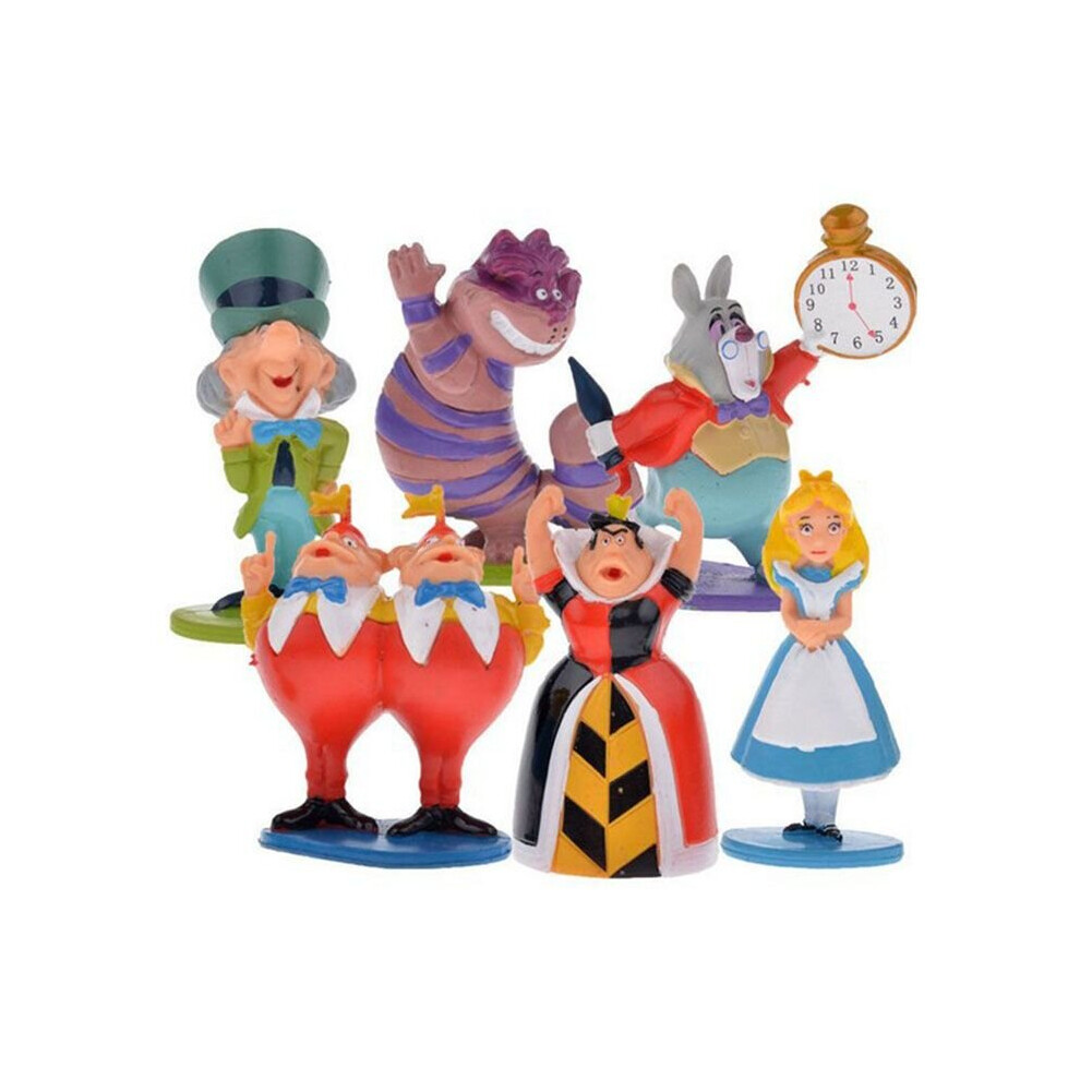 Anime Alice in Wonderland 6-Piece Action Figure Playset – Cake Topper Toys, Collectible Ornaments
