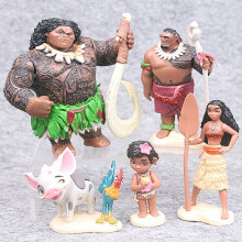 Moana 6 Stück Action Figuren Puppen Figuren Party Spielzeug Geschenk Kuchen Topper Dekor Set