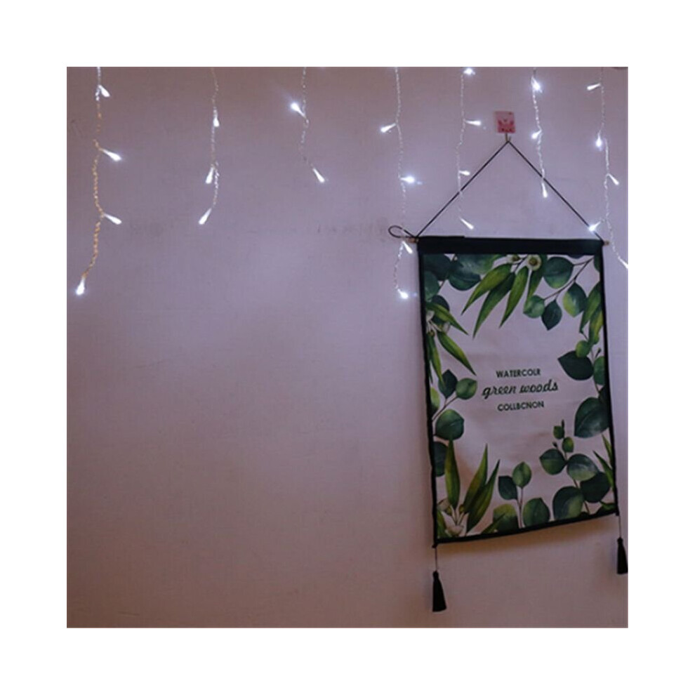 (White, 13FT=4M 96LED) 13-130ft Curtain Icicle Lights LED Fairy Christmas Indoor Outdoor Wedding Party